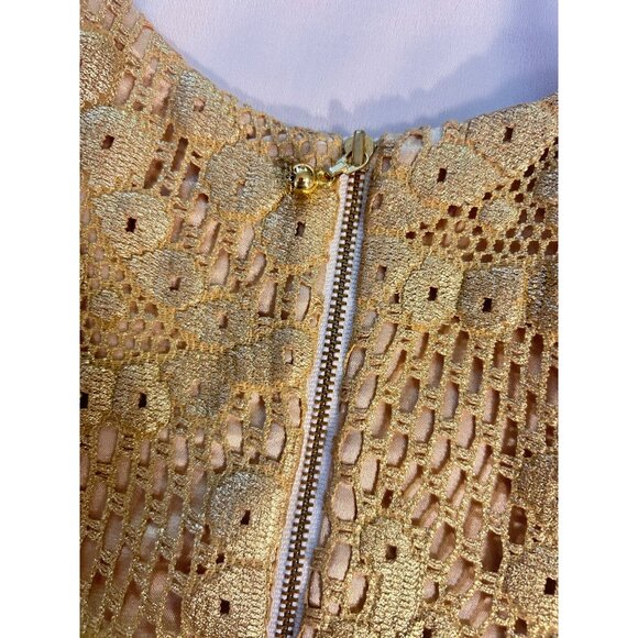 Lilly Pulitzer Eaton Metallic Gold Drippy Paisley Shift Dress NWT 6 - Picture 6 of 8